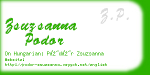 zsuzsanna podor business card